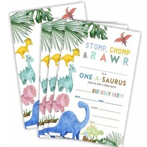 Dinosaur Birthday Party Invitations